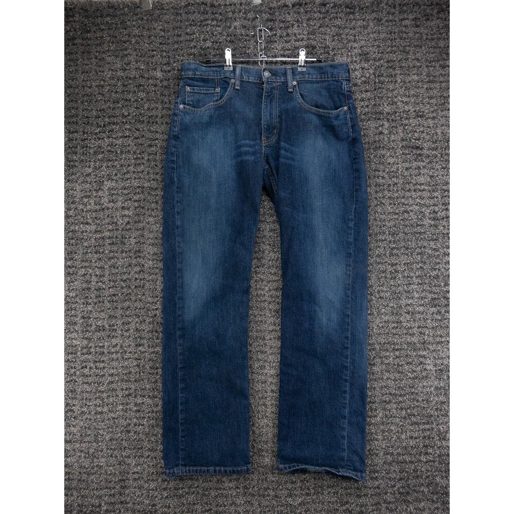 Levis 514 Jeans Mens 32x32 Actual 33x31.5 Blue Straight Distressed Stretch Denim